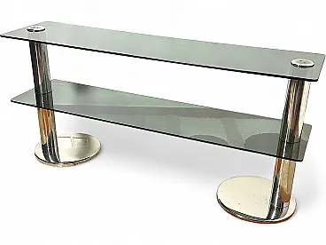 Tavolo consolle in acciaio Cromato, anni '70