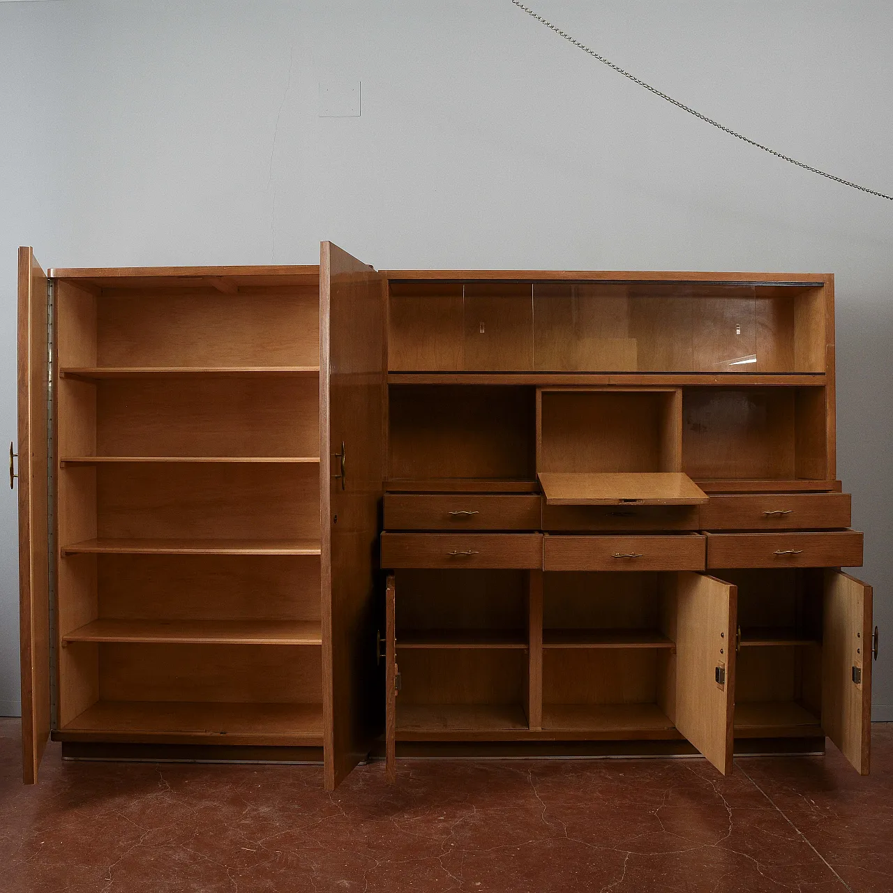Credenza da ufficio in legno, anni '40 5