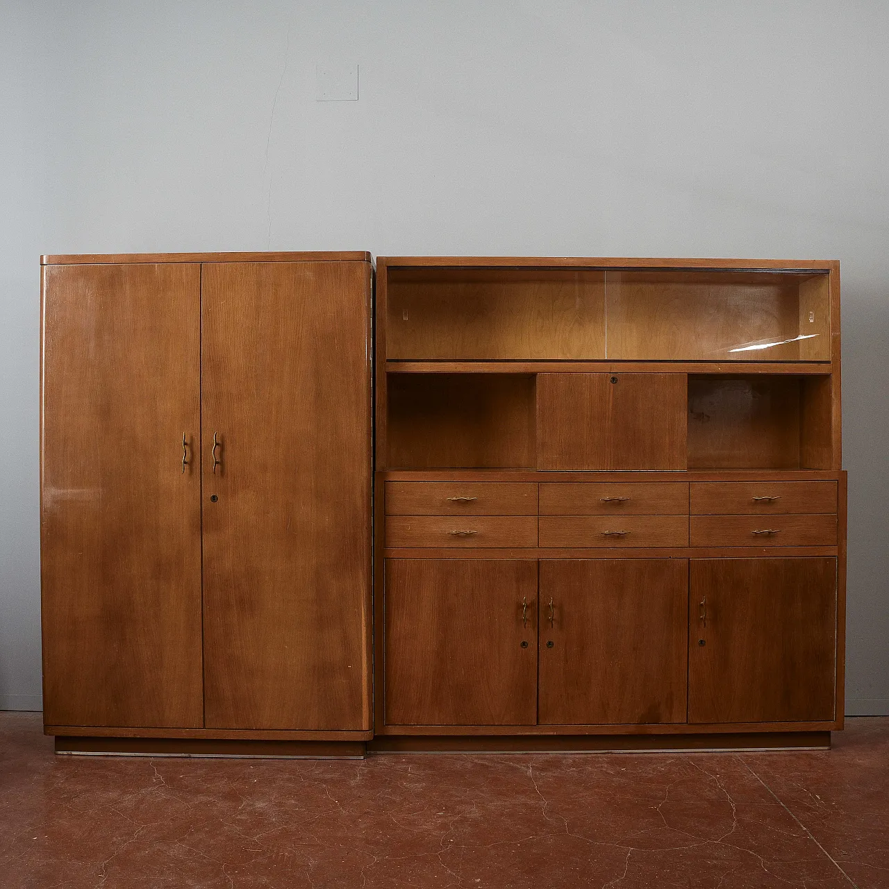Credenza da ufficio in legno, anni '40 6