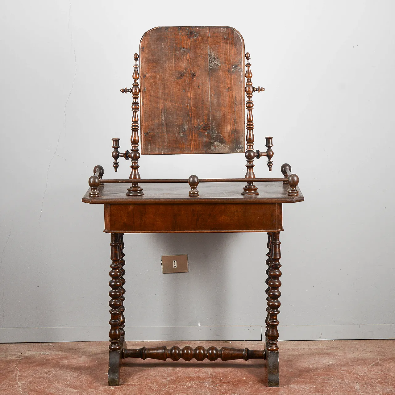 Dressing table with mirror and wooden frames, 20th century 8