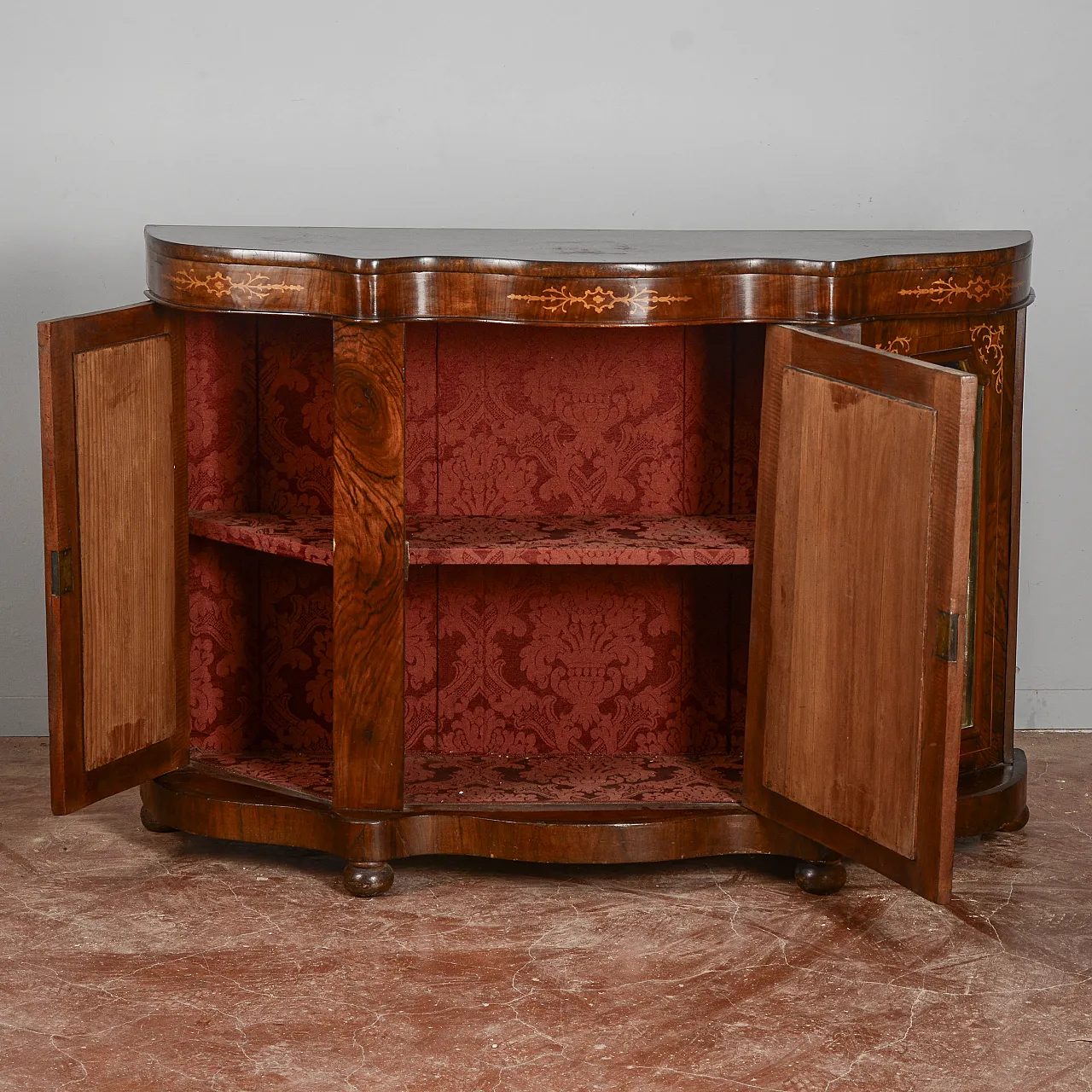 Credenza in legno con specchi, '900 6