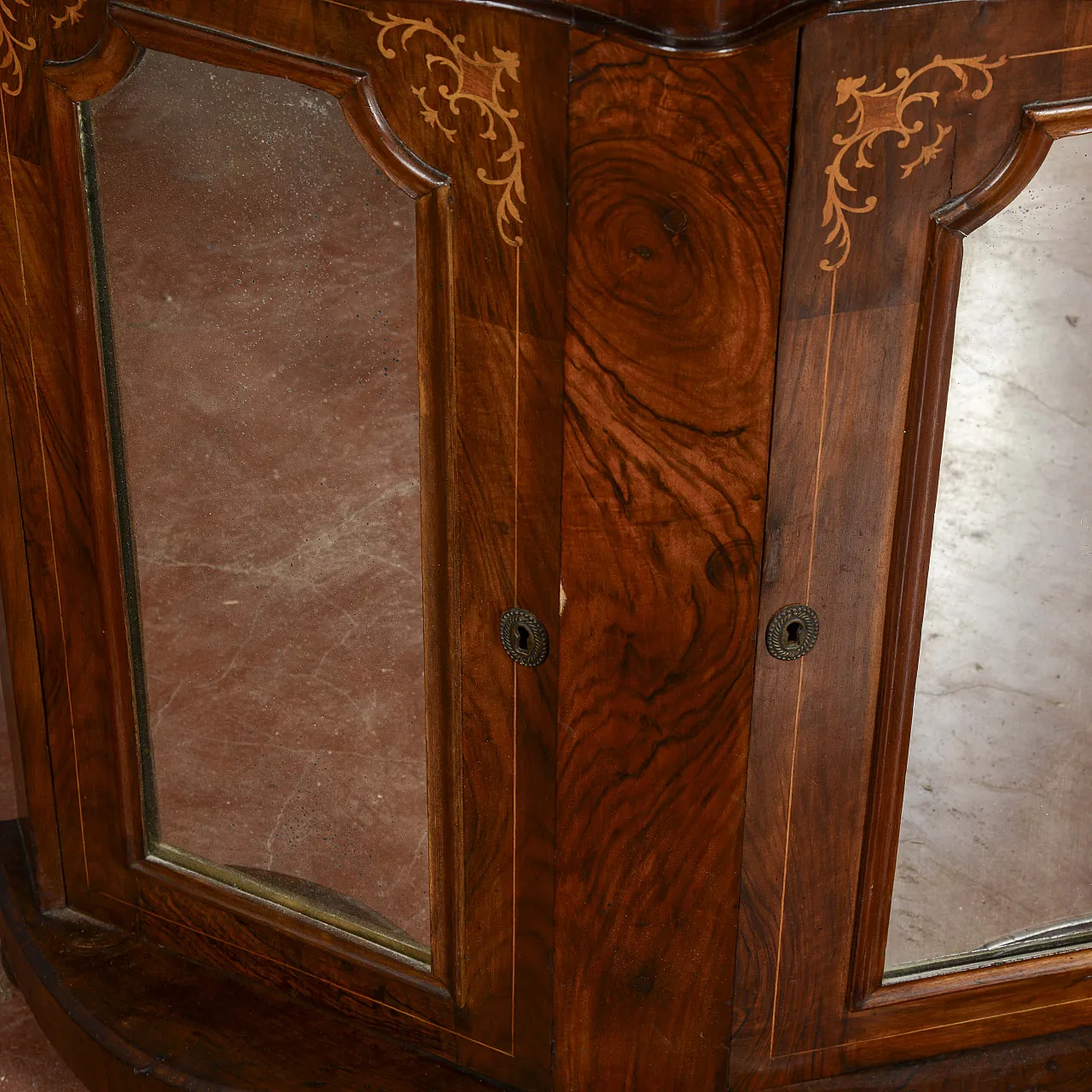 Credenza in legno con specchi, '900 7