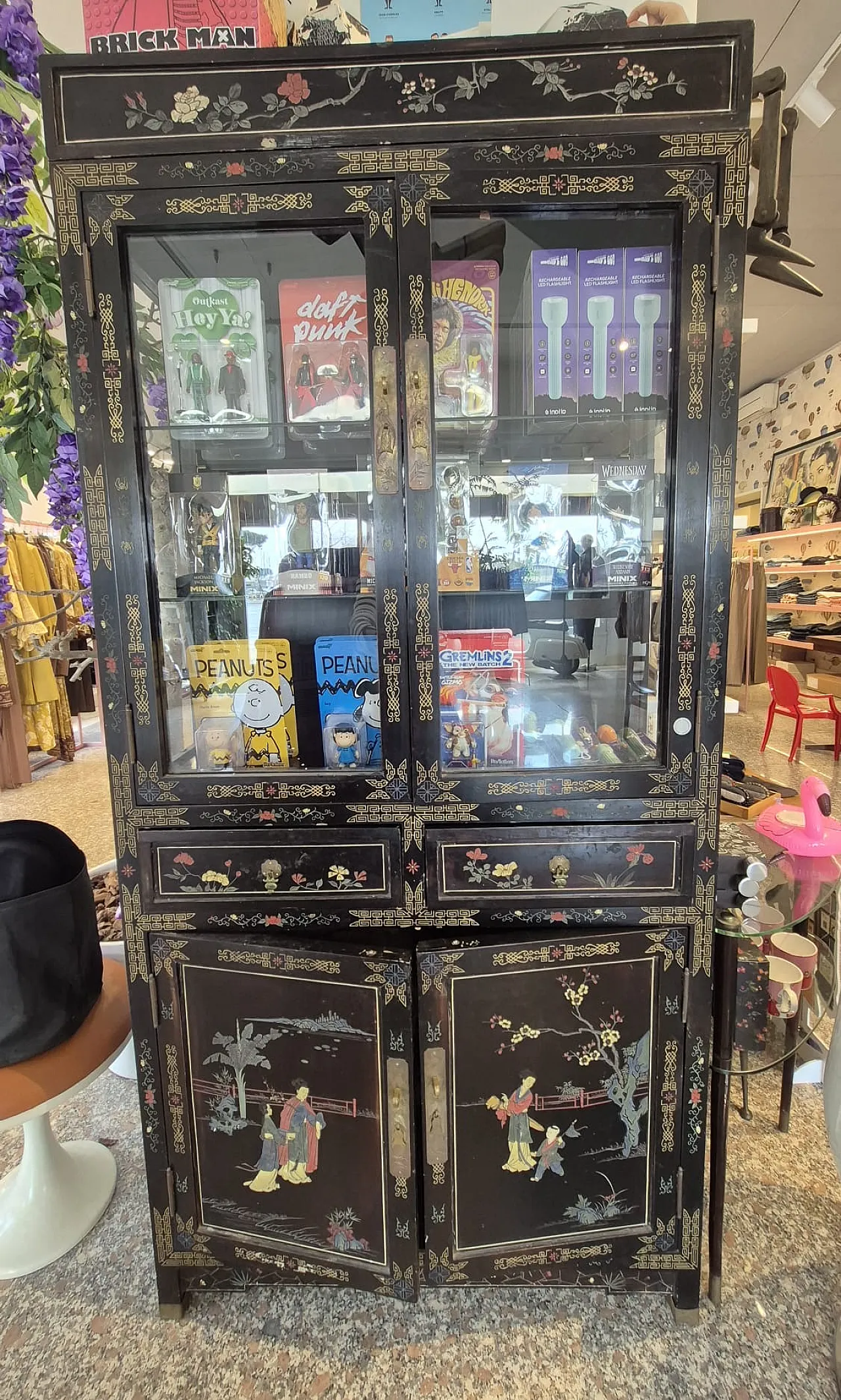 Vetrina laccata nera in stile Cina, '900 3