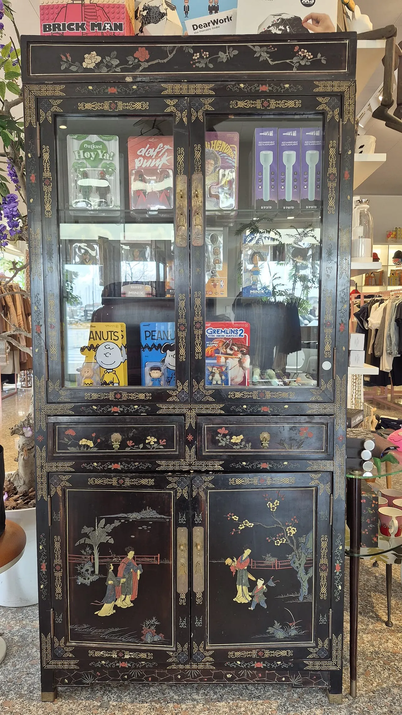 Vetrina laccata nera in stile Cina, '900 4