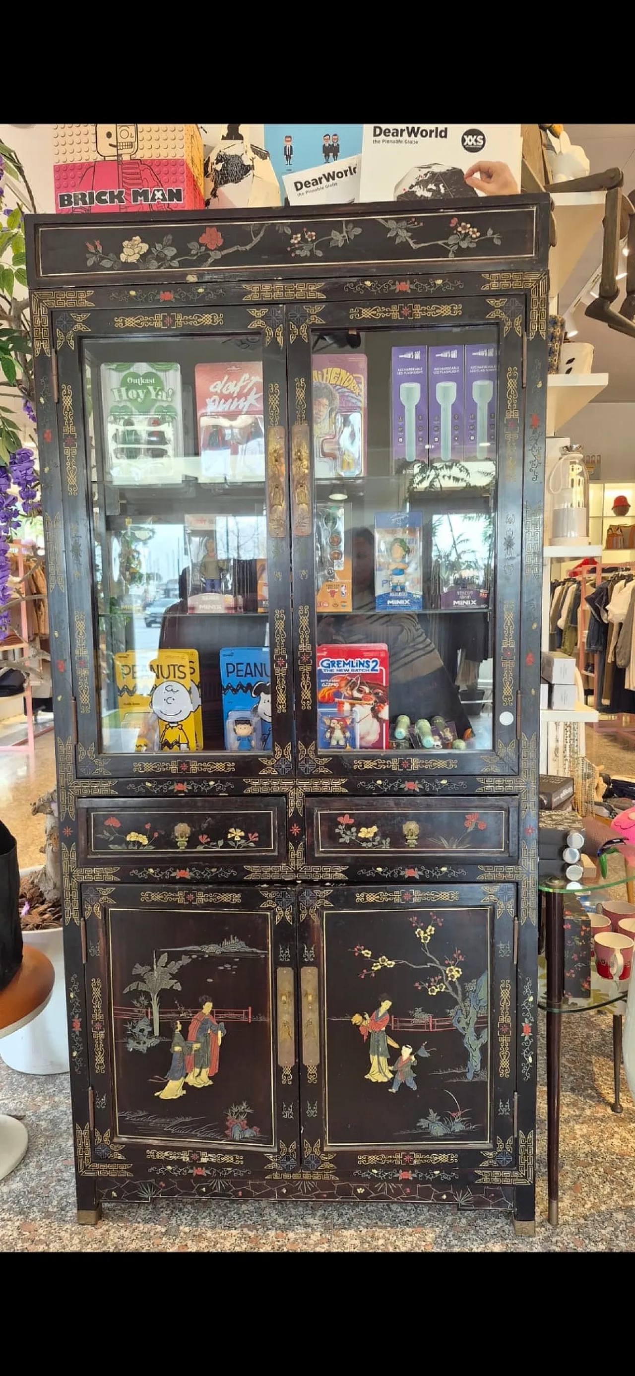 Vetrina laccata nera in stile Cina, '900 6