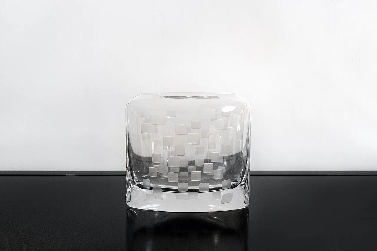 Crystal block vase by Rosenthal Studio, 1960s 1