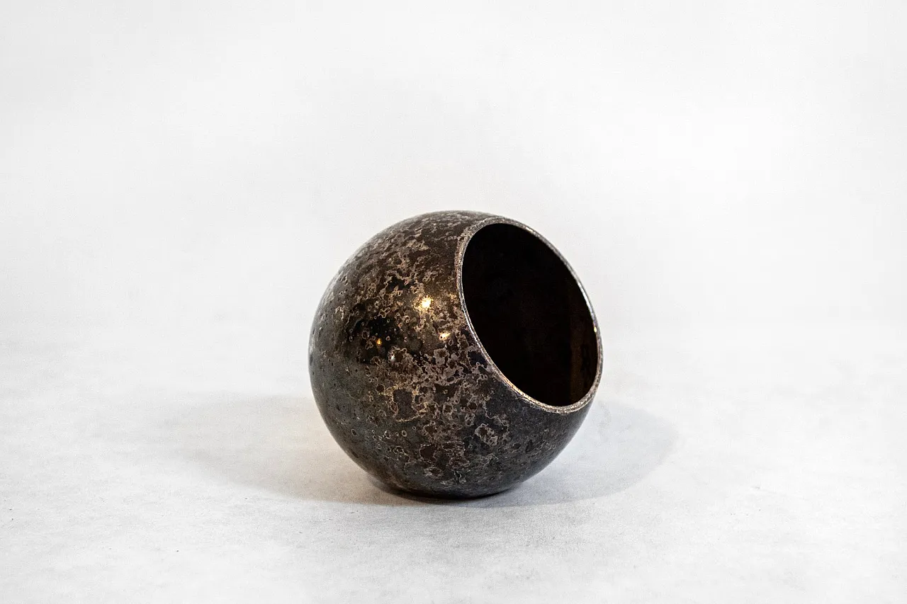 Silver-plated metal vase by L.Sabattini for Argenterie Sabattini, 1970 1