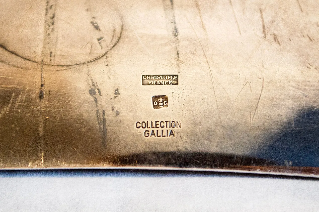Svuota tasche Gallia in metallo argentato di Christofle, anni '50 4