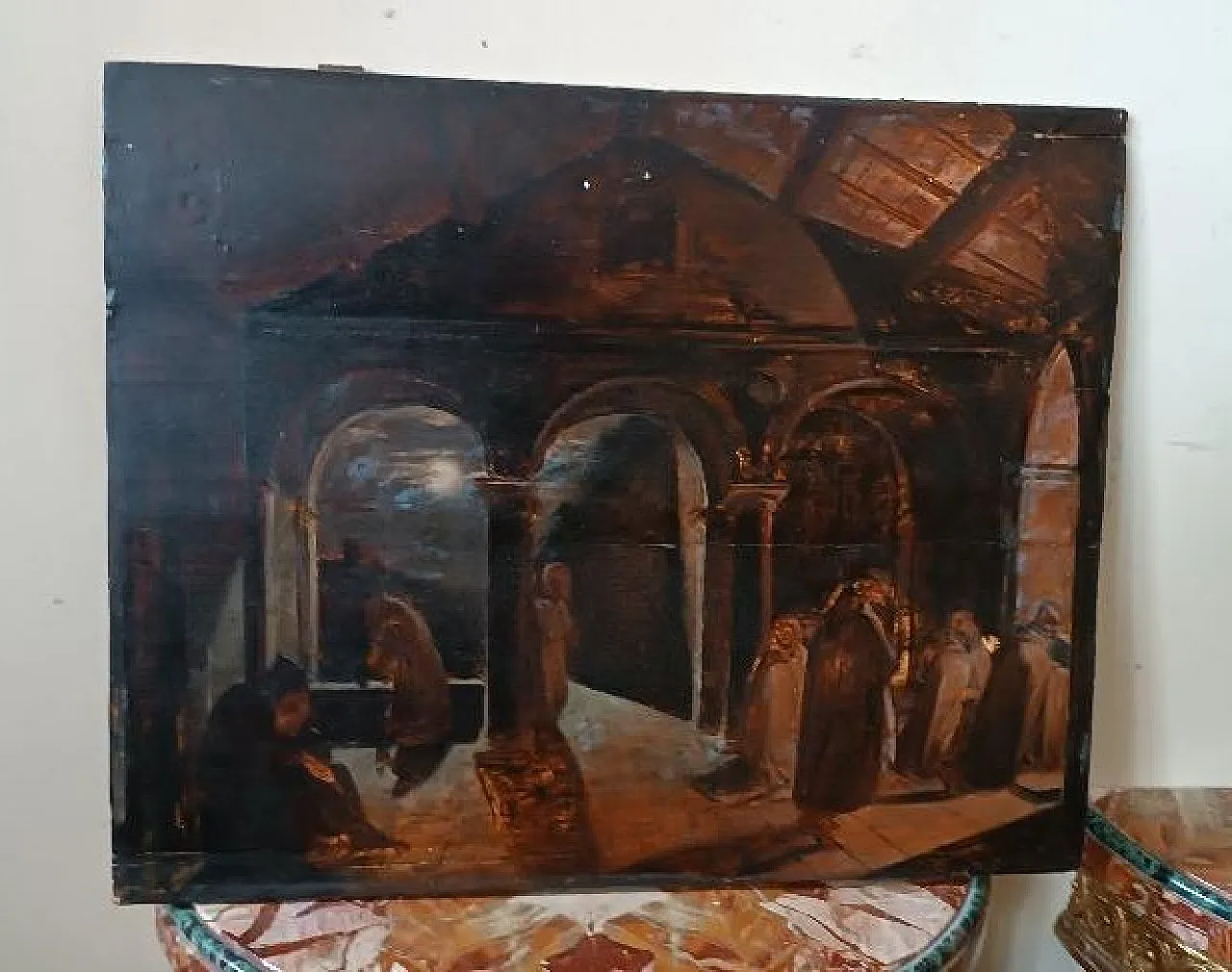 Night Scene in a Convent, oil on canvas, 19th century 1