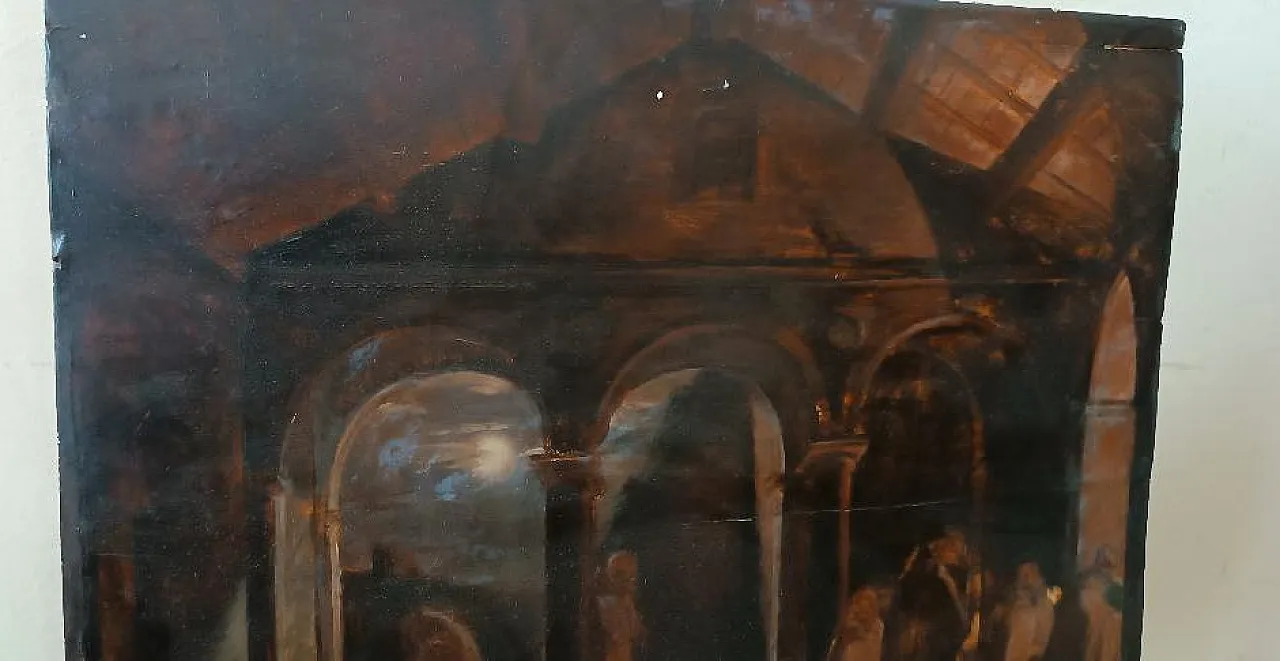 Night Scene in a Convent, oil on canvas, 19th century 4