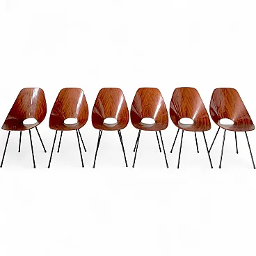 6 Sedie Medea di Vittorio Nobili per Fratelli Tagliabue, anni '50