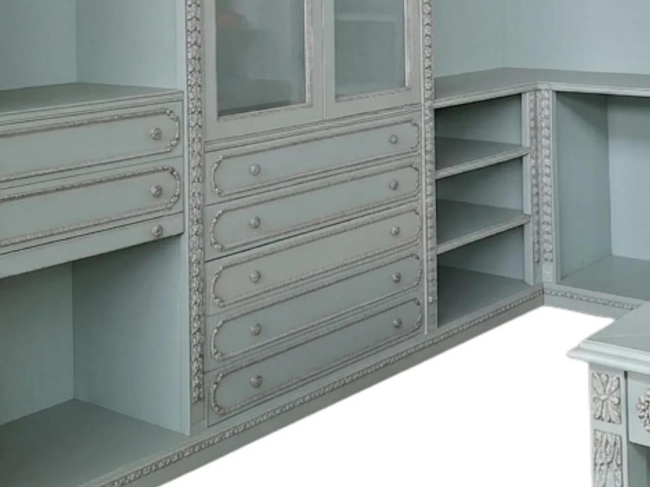 Classic open walk-in closet with central island, 1990s 4