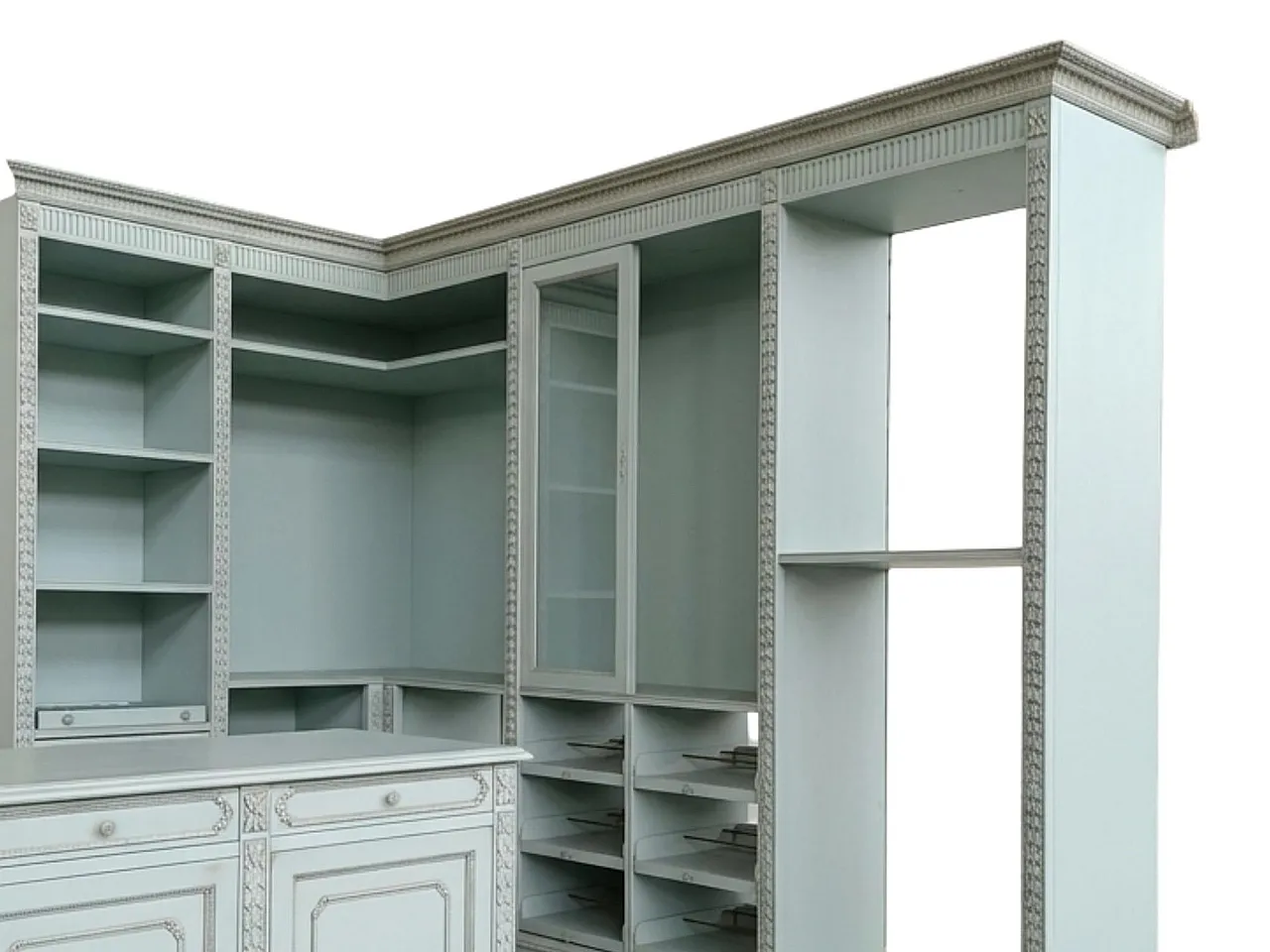 Classic open walk-in closet with central island, 1990s 8