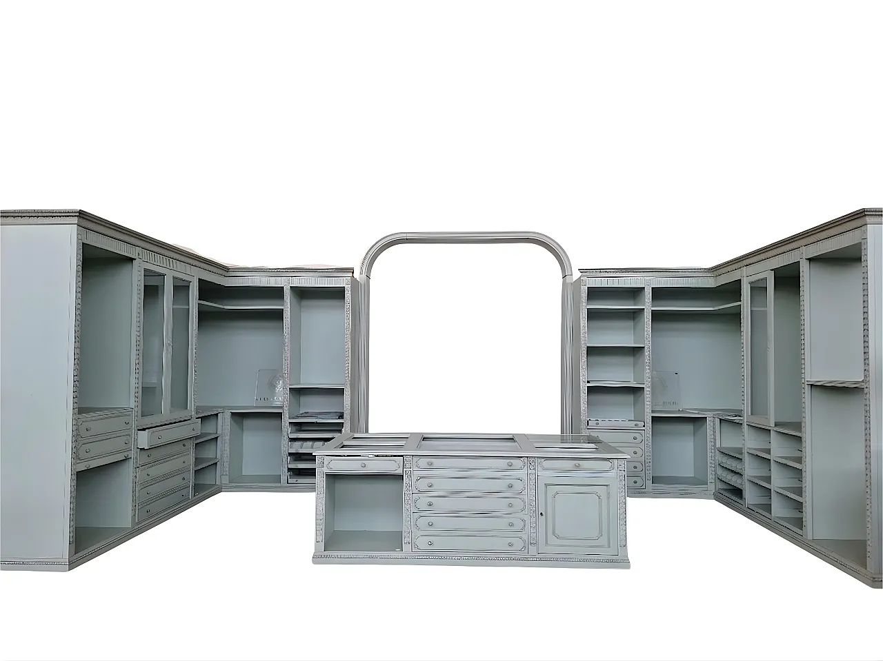 Classic open walk-in closet with central island, 1990s 10