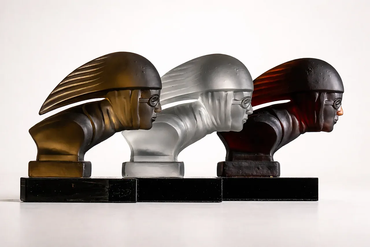 3 Glass sculptures by Heinrich Hoffmann, 1930s 2