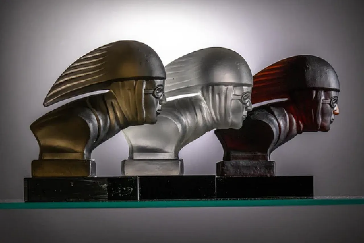 3 Glass sculptures by Heinrich Hoffmann, 1930s 7