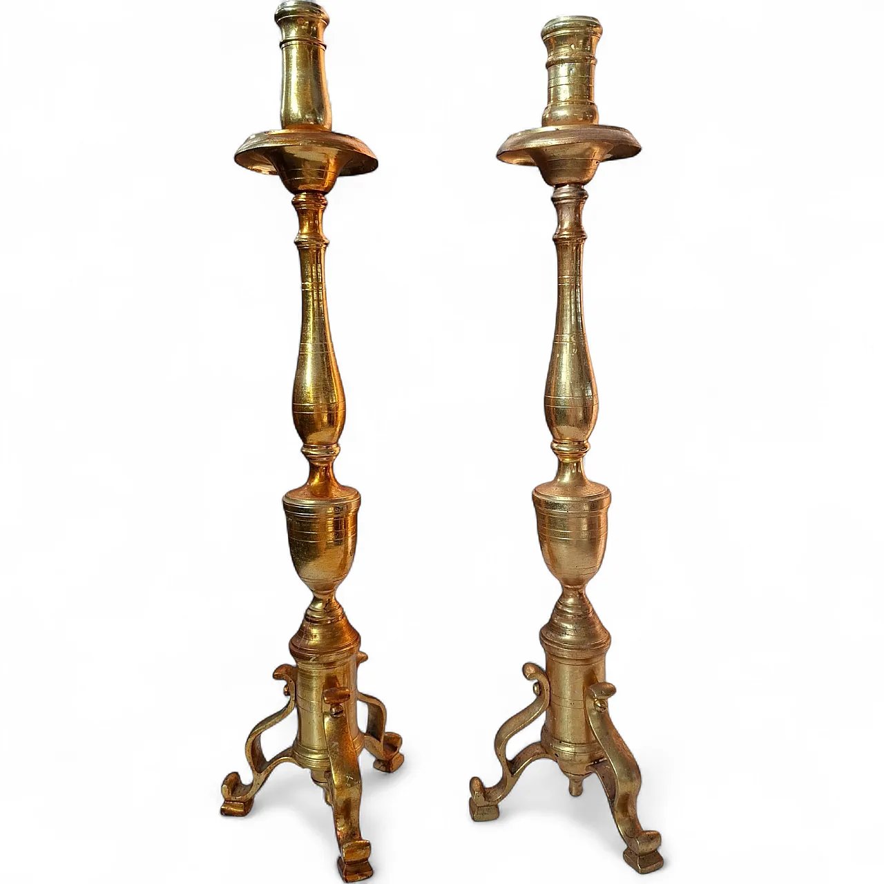 Pair of Baroque altar candlesticks, mid-20th century 12