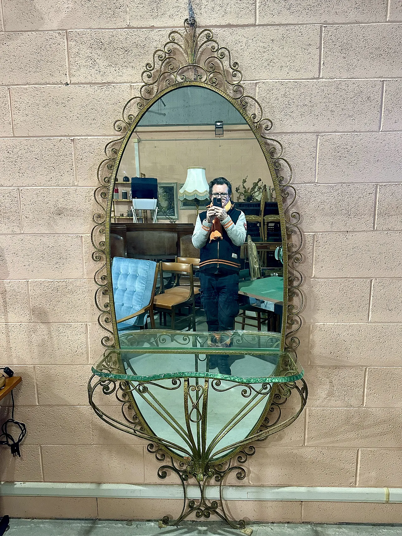 Specchiera da terra di Pierluigi Colli consol Torino,anni’50 3