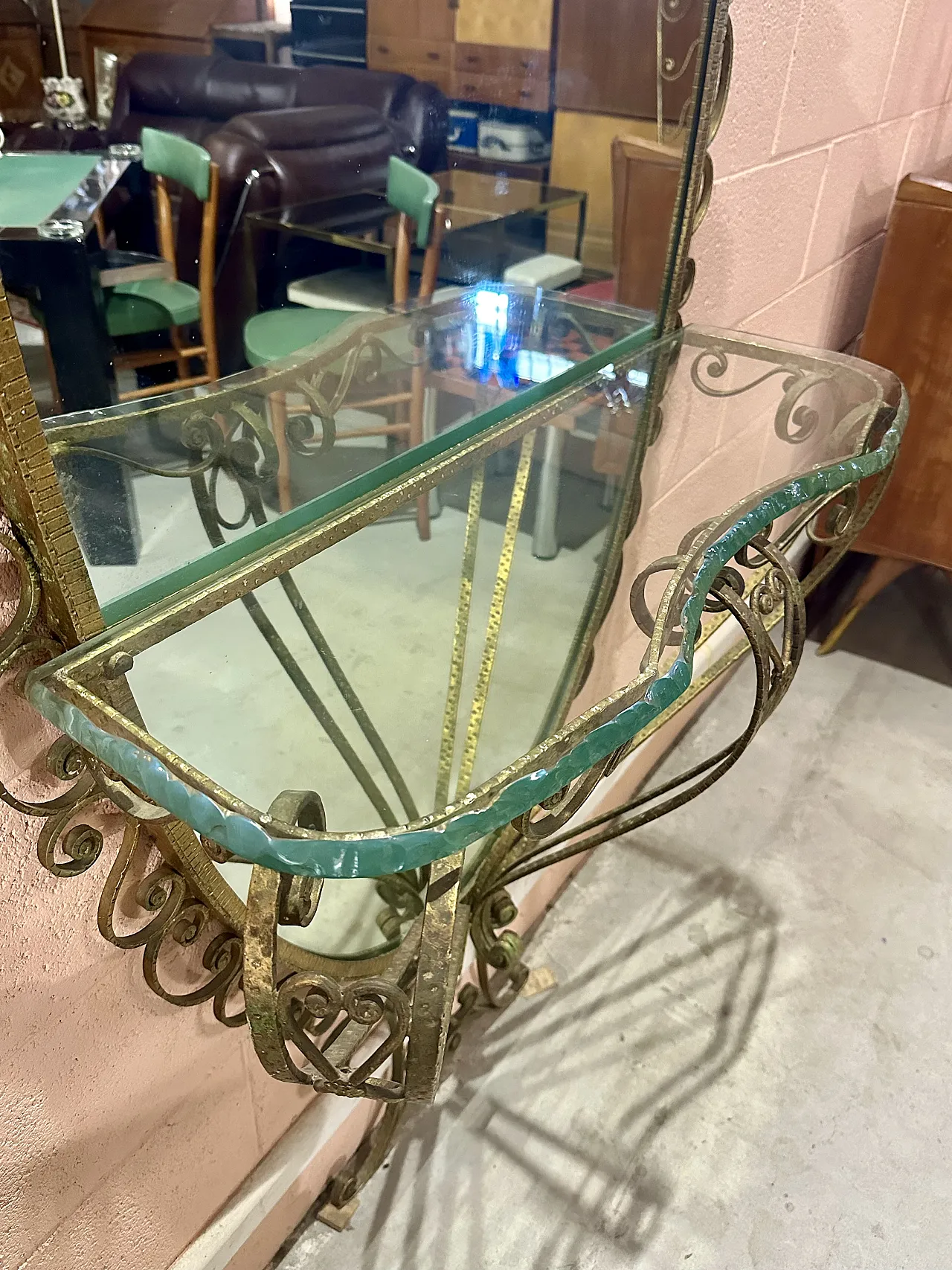 Specchiera da terra di Pierluigi Colli consol Torino,anni’50 5