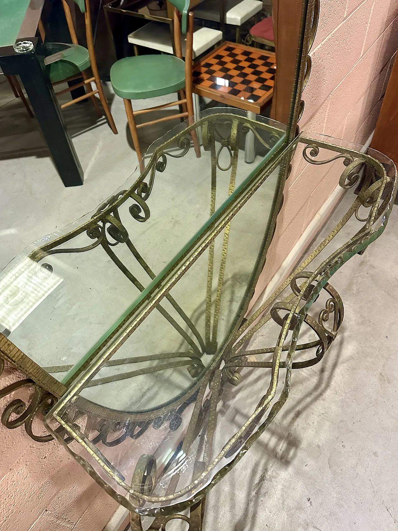 Specchiera da terra di Pierluigi Colli consol Torino,anni’50 7