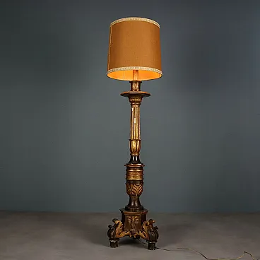 Gilded wood and fabric torch, 19th century