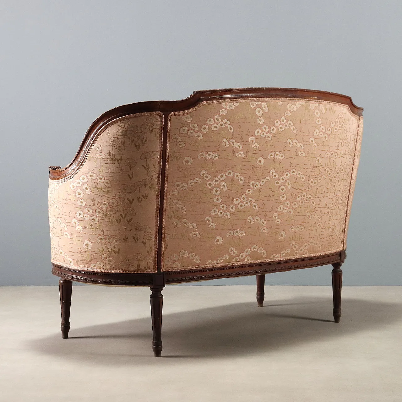 Divano in noce in stile neoclassico, fine '800 8