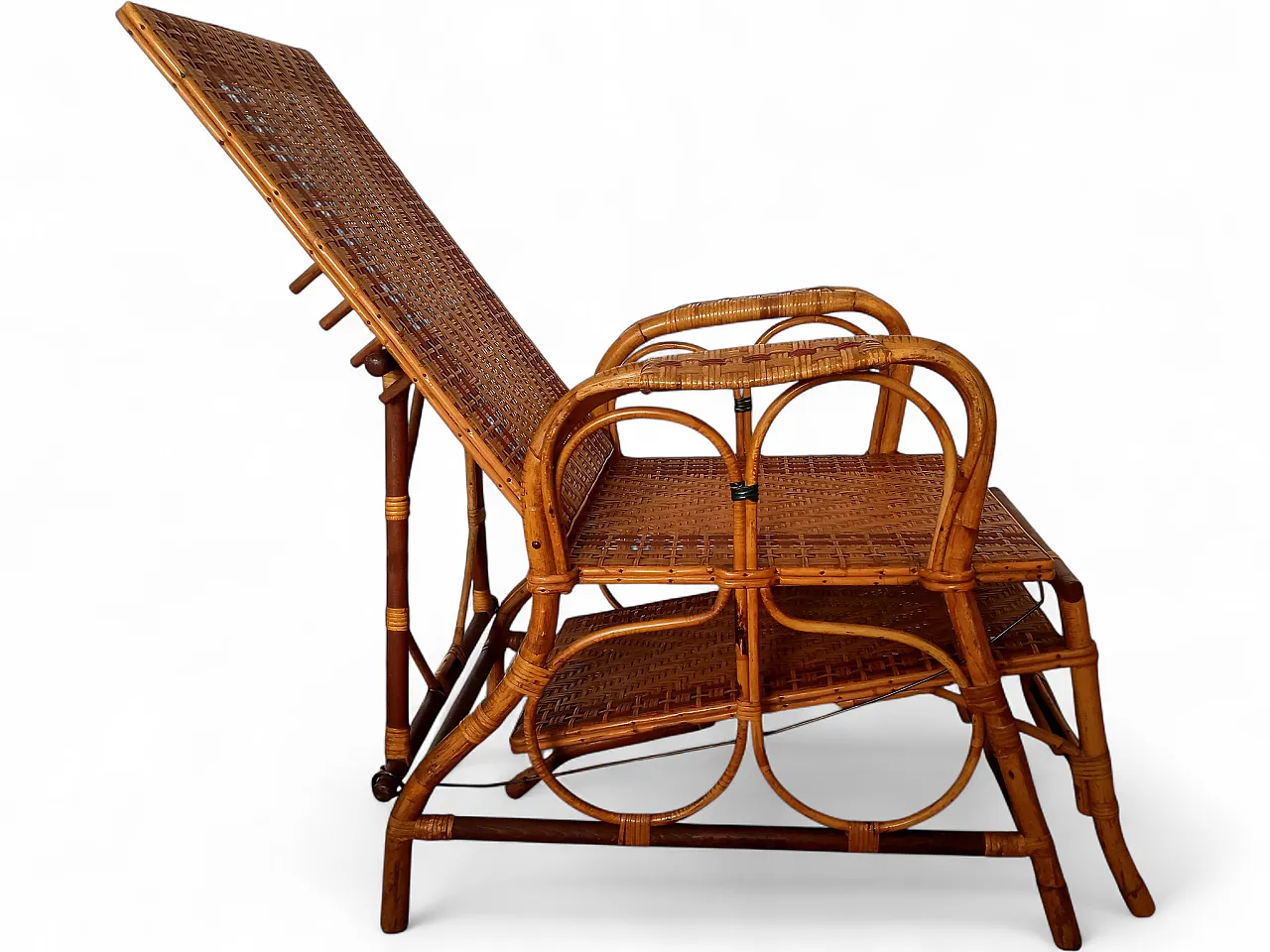 Rattan chaise armchair by Bonacina, 1930s 8