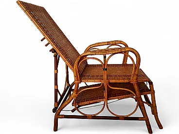 Rattan chaise armchair by Bonacina, 1930s