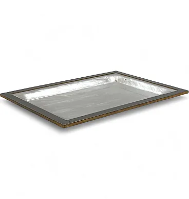 Brass and imitation mother-of-pearl tray, 1970