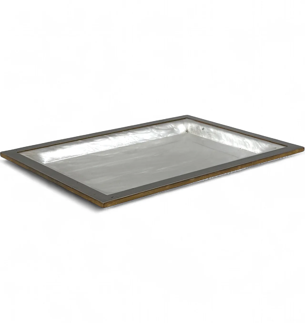 Brass and imitation mother-of-pearl tray, 1970 12
