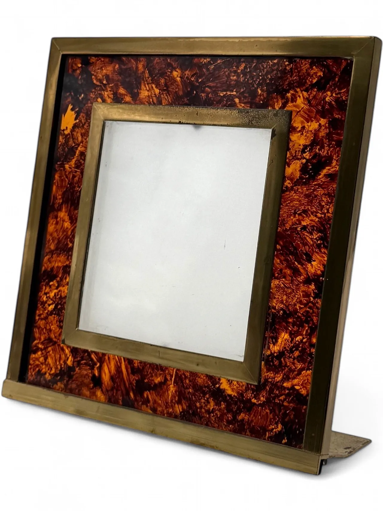 Lucite and brass photo frame, Gabriella Crespi style, 1970 13