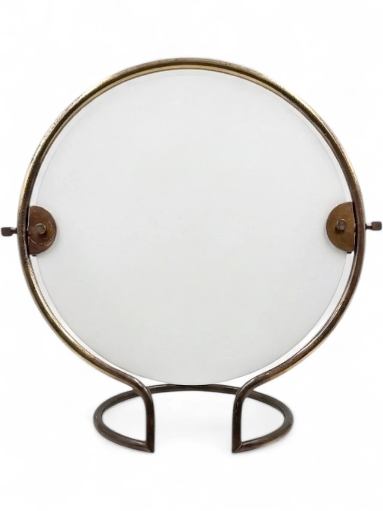 Specchio da tavolo in ottone Midcentury, Italia, 1960 14
