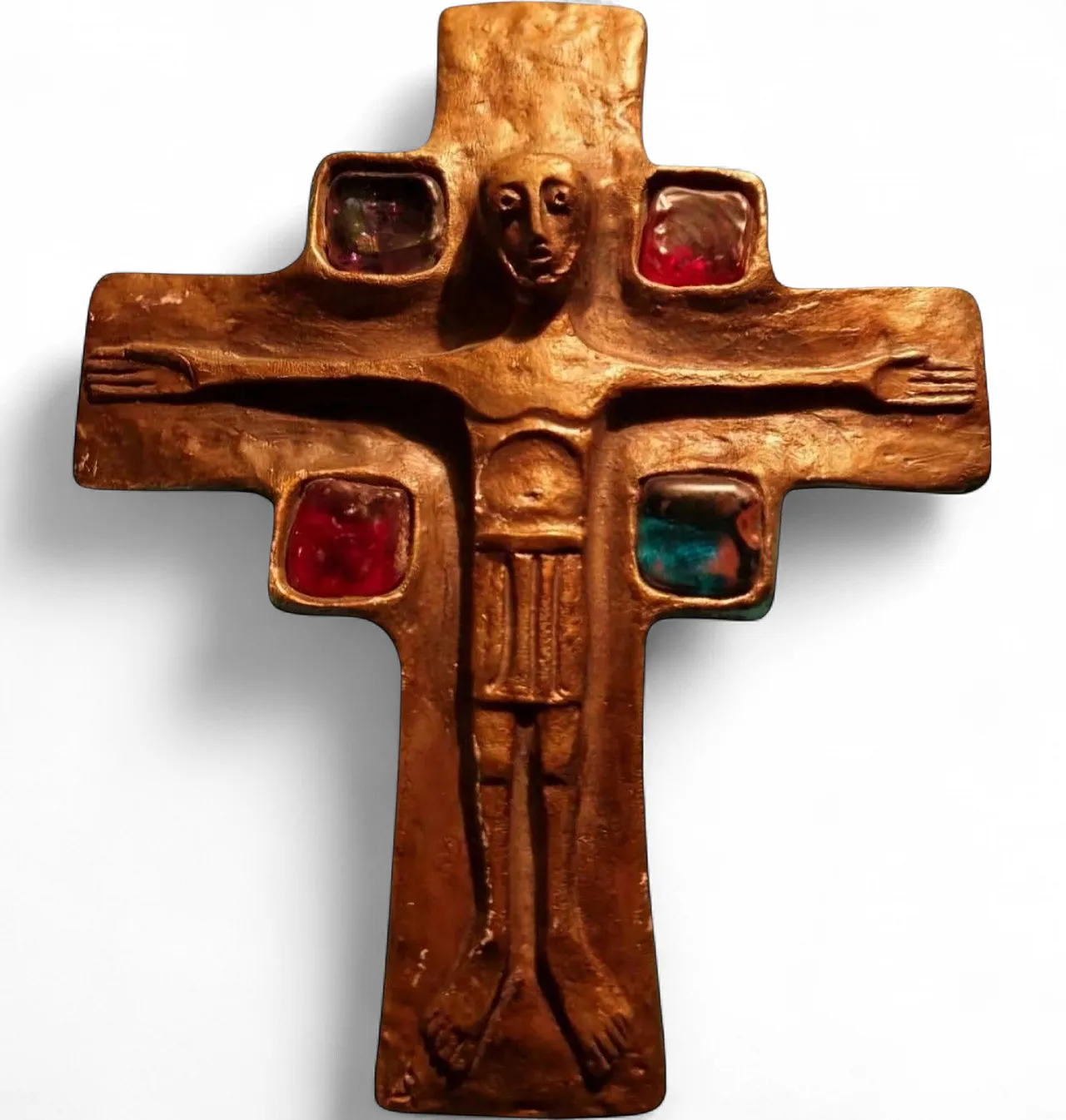 Continental bronze devotional crucifix sculpture, 18th century 9