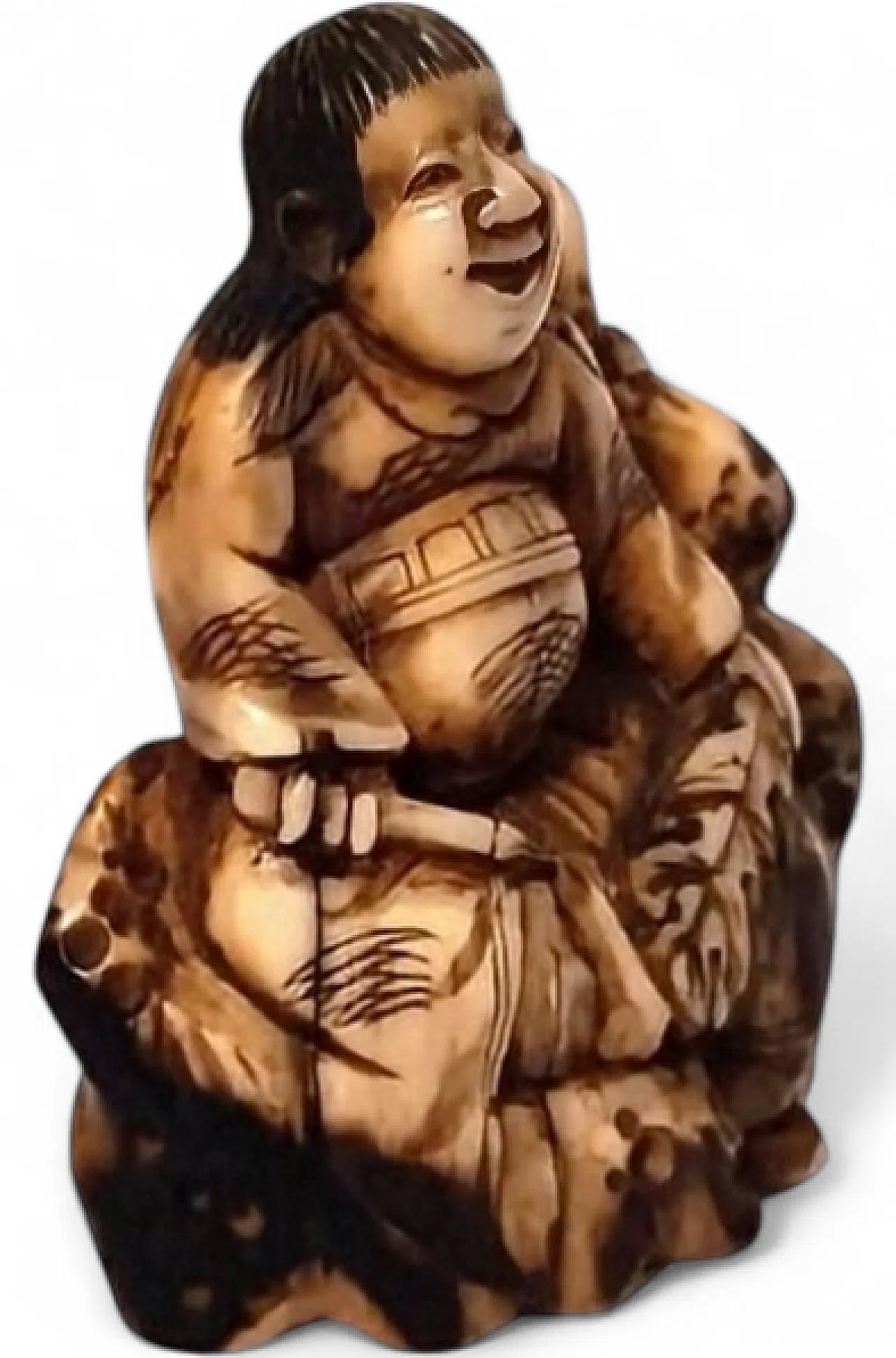 Chinese netsuke figure carved from a walrus tusk, 18th century 8