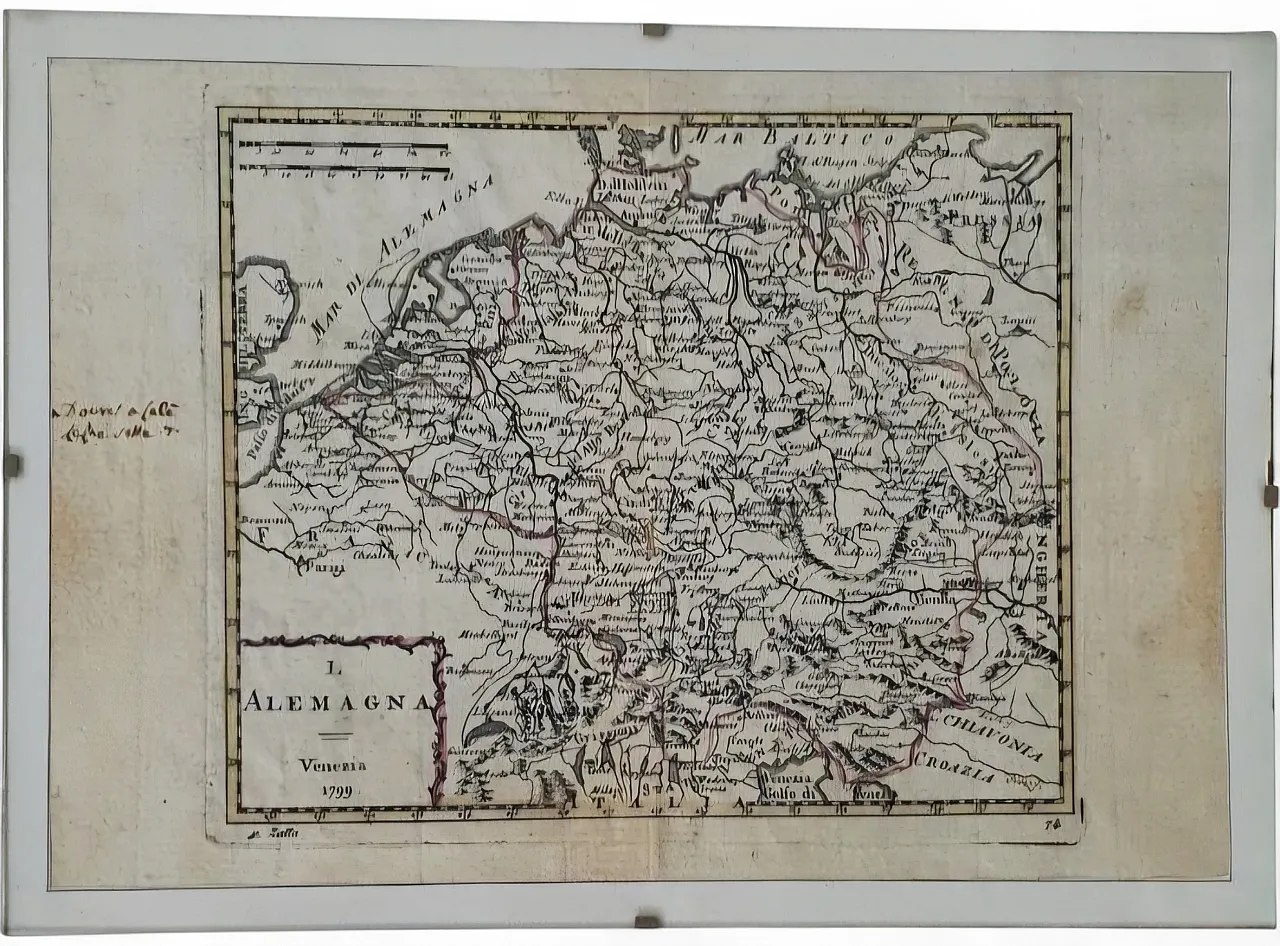 Antonio Zatta, L'Alemagna — Engraving on an antique framed Venetian map from 1799 7