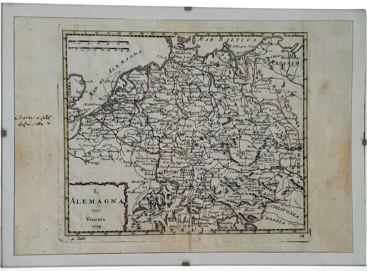 Antonio Zatta, L'Alemagna — Engraving on an antique framed Venetian map from 1799 8