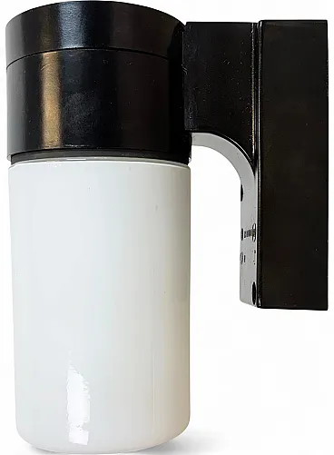 Industrial Brown Bakelite Wall Light with Milk Glass, 1960s