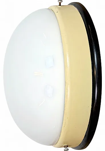 Industrial Bakelite Wall or Ceiling Light with Milk Glass, 1950s