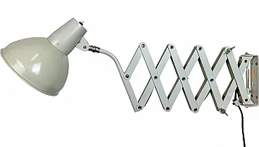 Grey German Industrial Scissor Wall Lamp from SIS, 1960s
