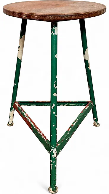 Green Industrial Workshop Stool, 1960s