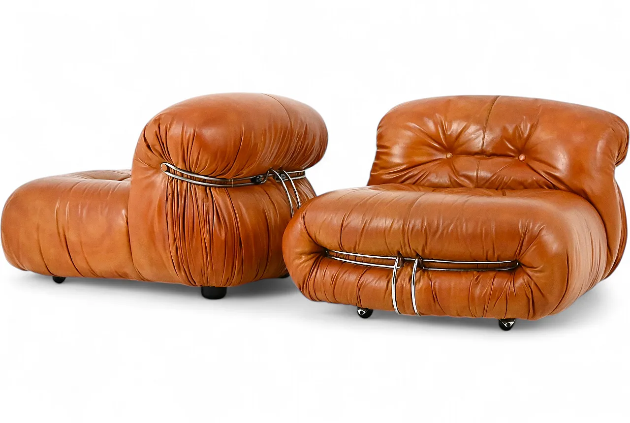 Coppia Poltrone Soriana di Afra e Tobia Scarpa per Cassina, anni '70 14