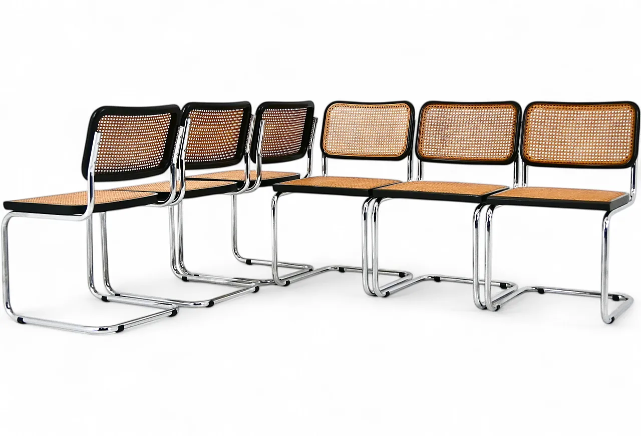 6 Sedie da pranzo stile B32 di Marcel Breuer, anni '90 10