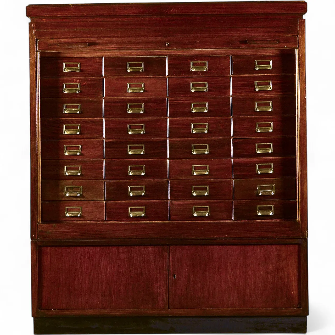 Industrial archive with 32-drawer tambour door, 1940s 9