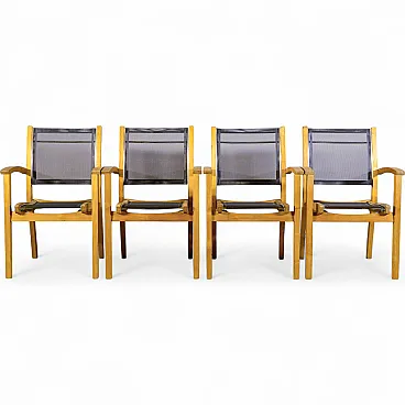 4 Sedie da giardino Plàthea by Marcelindo in legno e tessuto, '900