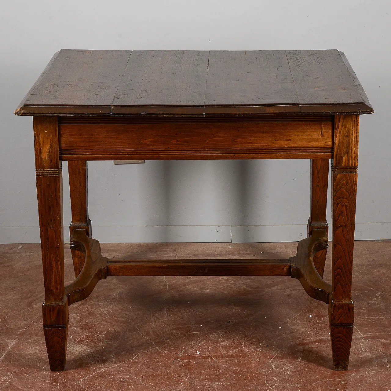 Tavolo liberty in legno massello con allunghi, primo '900 1