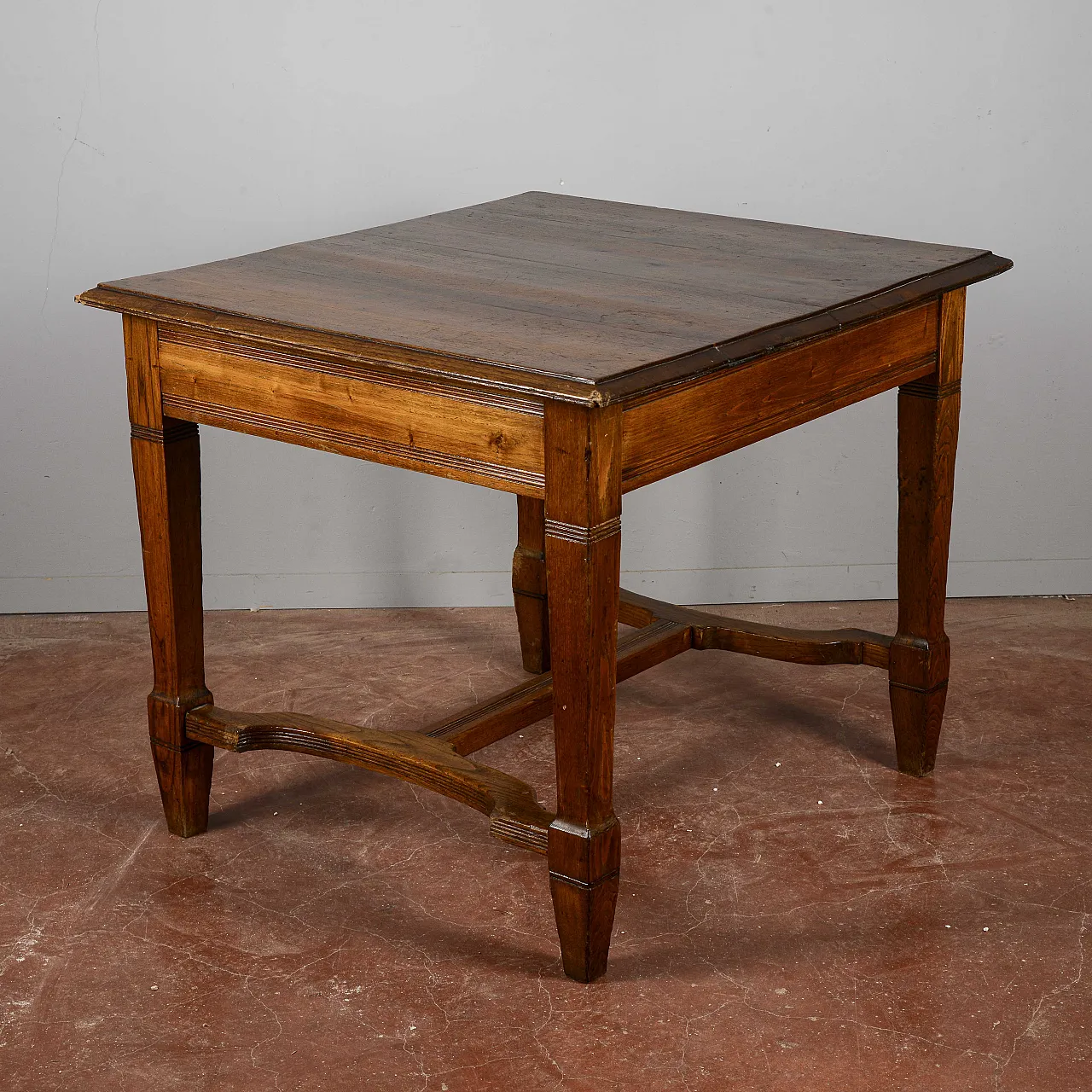 Tavolo liberty in legno massello con allunghi, primo '900 2