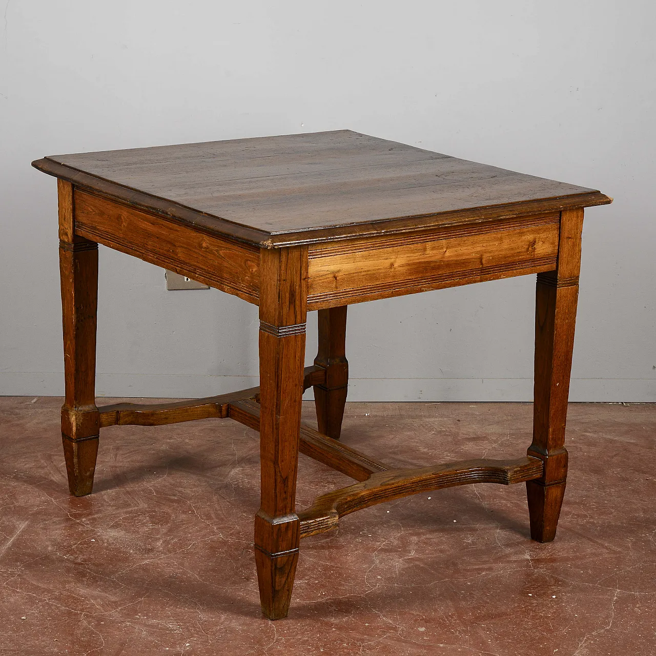 Tavolo liberty in legno massello con allunghi, primo '900 4