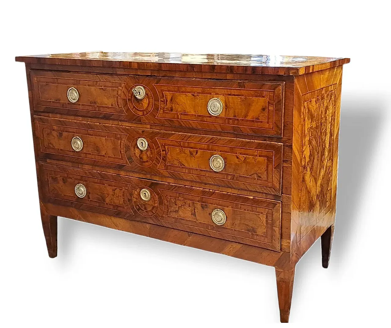 Louis XVI wooden chest of drawers, 18th century 4