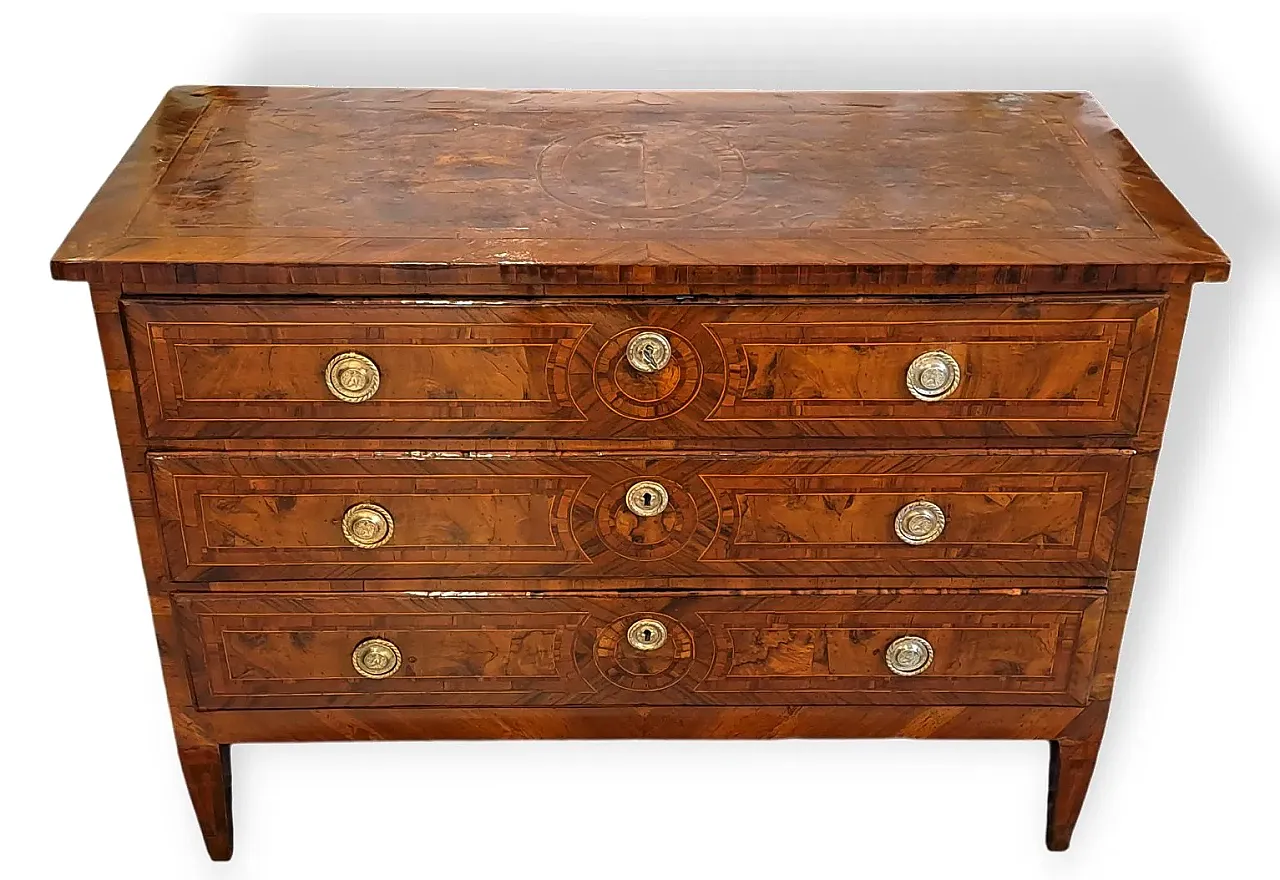 Louis XVI wooden chest of drawers, 18th century 5