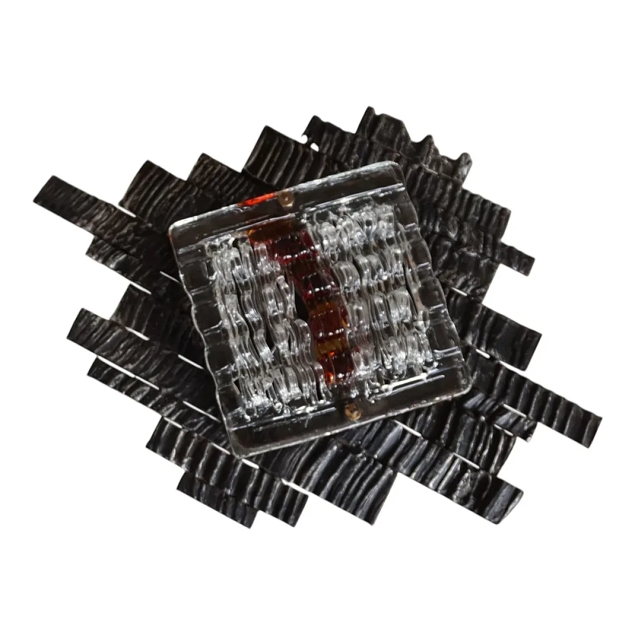 Poliarte brutalist wall lamp by Albano Poli, 1970s 4